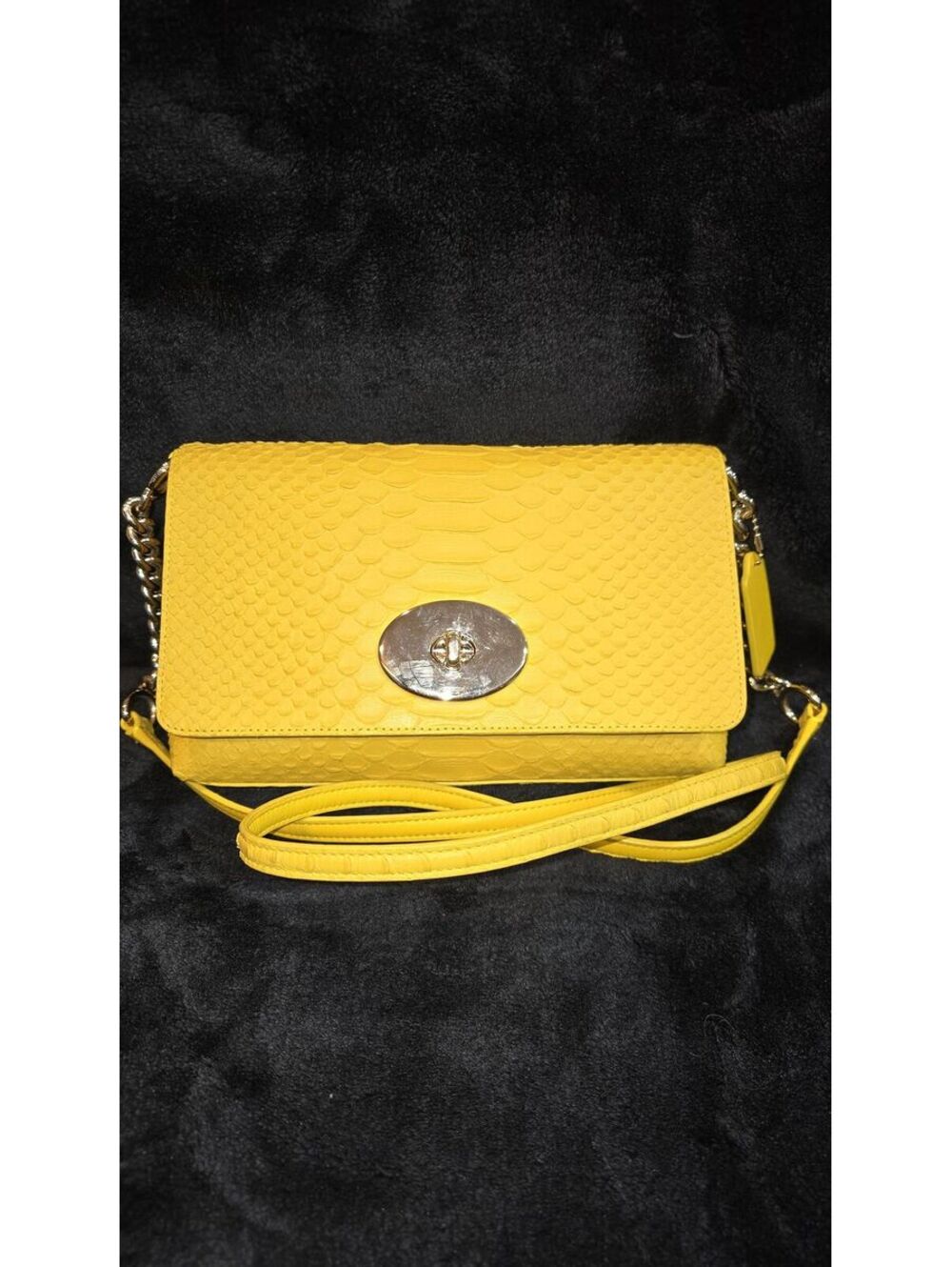 78. Coach 2015 Crosstown Crossbody In Embossed Python Leather